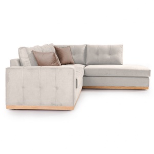Αριστερός Γωνιακός Καναπές Boston Κρεμ - Mocha - Natural 280x225x95 cm - Img 3