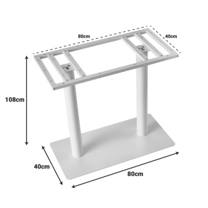 Βάση επιφάνειας τραπεζιού Soign, Λευκή, 40x80x108 cm - Img 3