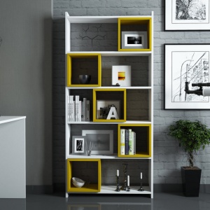 Βιβλιοθήκη Box - Λευκό, Yellow - Img 2