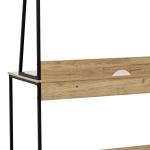 Γραφείο με ράφι Herbey, Pako World, Δρυς, 100x48x139 cm - Img 5
