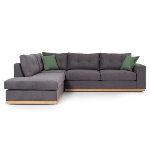 Δεξιός Γωνιακός Καναπές Boston Σκούρο Γκρι - Natural 280x225x95 cm - Img 3