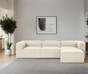 Δεξιός Γωνιακός Καναπές Fora Εκρού 296x185x66 cm - Img 3
