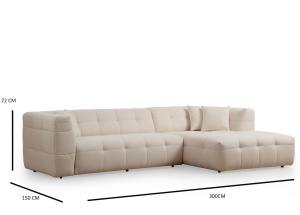 Δεξιός Modular Γωνιακός Καναπές Cady Μπεζ 300x150x72 cm - Img 7