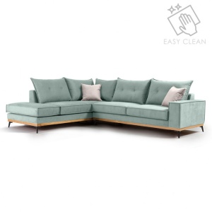 Δεξιός Γωνιακός Καναπές Luxury II Ciel - Elephant - Μαύρο 290x235x90 cm