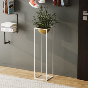 Διακοσμητική Γλάστρα GED020C Χρυσό 28x80x28 cm - Img 3
