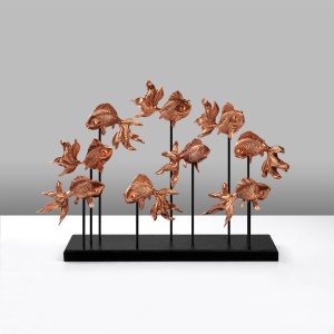 Διακοσμητικό αντικείμενο GOLDFISH Καφέ 42x28x10 cm - Img 4