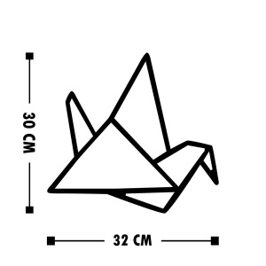Διακοσμητικό Τοίχου από Ξύλο και Μέταλλο Origami, Μαύρο, 26x32 cm - Img 3