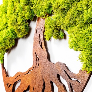 Διακοσμητικό Τοίχου με Ζωντανή Λειχήνα Tree Of Life, Πράσινο, 44x1x44 cm - Img 3