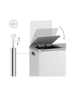 Διπλός κάδος ανακύκλωσης, Songmics, 2 x 30L, Λευκό, LTB60WT, 59 x 32 x 65 cm - Img 3