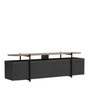 Έπιπλο τηλεόρασης Medousa, Μαύρο, 35.5x160x50 cm - Img 3