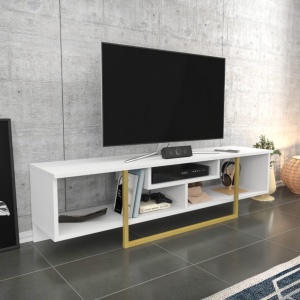 Έπιπλο TV Asal 150 - Λευκό, Gold - Img 2