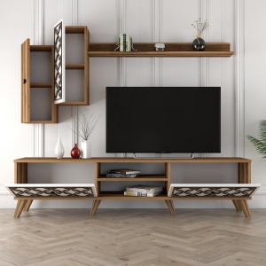 Έπιπλο TV Class S-Walnut, Λευκό - Img 3