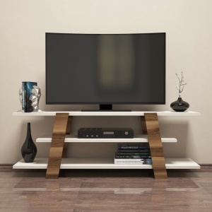 Έπιπλο TV Flower-Walnut, Κρεμ - Img 2