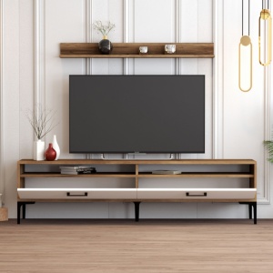 Έπιπλο TV Istanbul-Walnut, Λευκό - Img 3