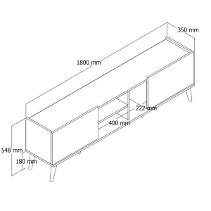 Έπιπλο TV Lotus Δρυς 180x52x34 cm - Img 5