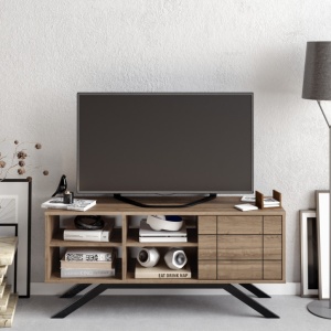 Έπιπλο TV North-Μαύρο, Walnut - Img 2