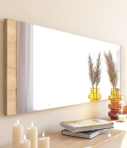 Επιτοίχιος καθρέφτης Azus Natural 40x120x2.2 cm - Img 3