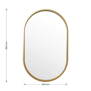 Επιτοίχιος καθρέφτης Ellipse 20769 Χρυσό 50x2x80 cm - Img 4