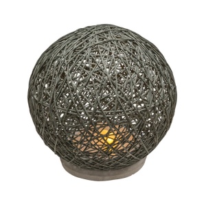 Επιτραπέζιο φωτιστικό Ball, ανθρακί LED μπαταρία, 18.5x18 cm