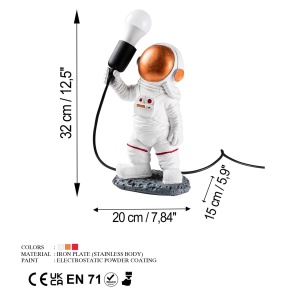 Επιτραπέζιο φωτιστικό Astronaut Πολύχρωμο 20x32x15 cm - Img 9