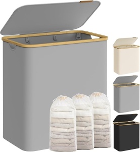 Καλάθι απλύτων Γκρι Songmics 60x38.5x70.5 cm