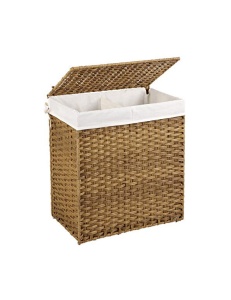 Καλάθι απλύτων, Songmics, 110L, LCB52NL, Φυσικό, 57 x 33 x 60 cm