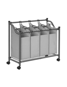 Καλάθι διαλογής απλύτων, Songmics, 4 x 35 L, LSF005, Γκρι