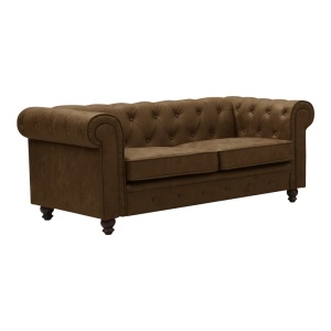 Καναπές 2 θέσεων Chesterfield Καφέ 160x84x67 cm