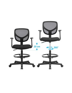 Καρέκλα γραφείου, Songmics, 120 Kg, OBN25BK, 55-75 cm - Img 5
