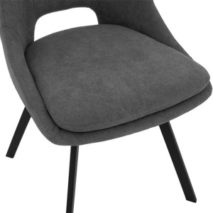Καρέκλα Initiate material teddy σκούρο γκρι πόδια metalice negre 48x57x85 cm - Img 6