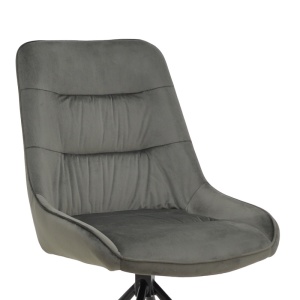 Καρέκλα Wori βελούδο σκούρο γκρι και πόδια metalice negre 48x56x82 cm - Img 6