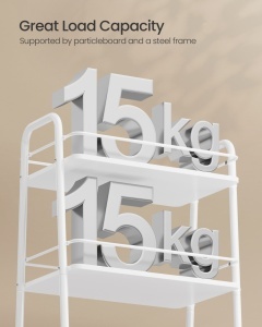 Καρότσι Αποθήκευσης Vasagle Λευκό 43.2x30.4x81 cm - Img 5