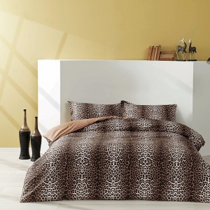 Κλινοσκεπάσματα Leopard Καφέ (Σατέν Deluxe)