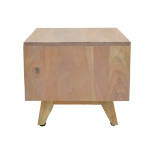 Κομοδίνο Emira, Pako World, Ξύλο ακακίας, Φυσικό, 40x40x35 cm - Img 5