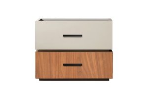 Κομοδίνο Sonlen MDF απόχρωση Καρυδιά-Μπεζ 60x40x44.5 cm - Img 3