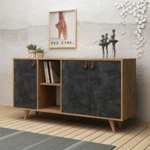Κονσόλα Planky Oak-Dark Concrete - Img 3