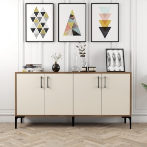 Κονσόλα Kiev 160 - Walnut, Cream