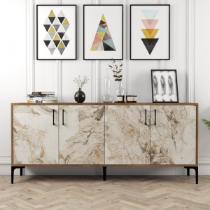 Κονσόλα Kiev Walnut-Λευκό