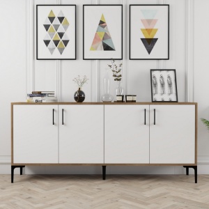 Κονσόλα Kiev Walnut-Λευκό