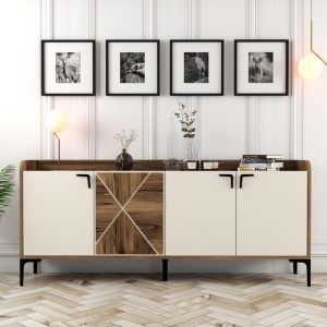 Κονσόλα Venedik Walnut-Cream