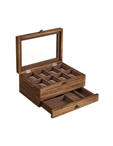 Κουτί Κοσμημάτων, Songmics, 19 x 27 x 12.5 cm, JOW008K01, Καφέ