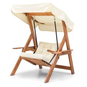 Κούνια Κήπου Galata Swing S1, Κρεμ, 113x195x120 cm