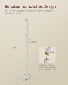 Κρεμάστρα Vasagle Μπεζ 47x47x175 cm