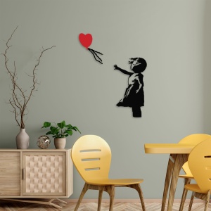 Μεταλλικός πίνακας Banksy Μαύρο 105x85 cm - Img 2