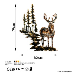 Μεταλλικός πίνακας Deer Πολύχρωμος 65x79 cm - Img 7