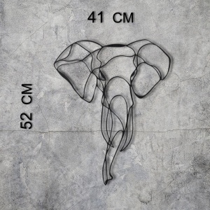 Μεταλλικός πίνακας Elephant Μαύρο 52x41 cm - Img 4
