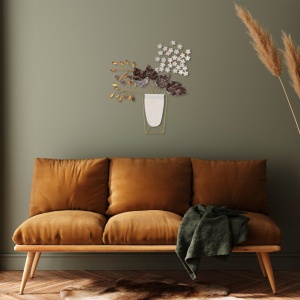 Μεταλλικός πίνακας Flowers Πολύχρωμος 47x55 cm - Img 3