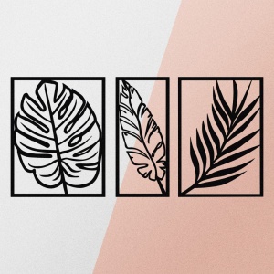 Μεταλλικός πίνακας Leaf2 Μαύρο 80x38 cm - Img 5