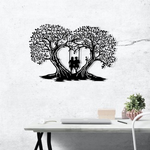 Μεταλλικός πίνακας Love Μαύρο 65x43 cm - Img 2