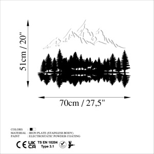 Μεταλλικός πίνακας Nature Μαύρο 62x22 cm - Img 6